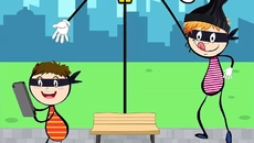Stickman Escape Thief Puzzle - gra w gatunku Widok z boku